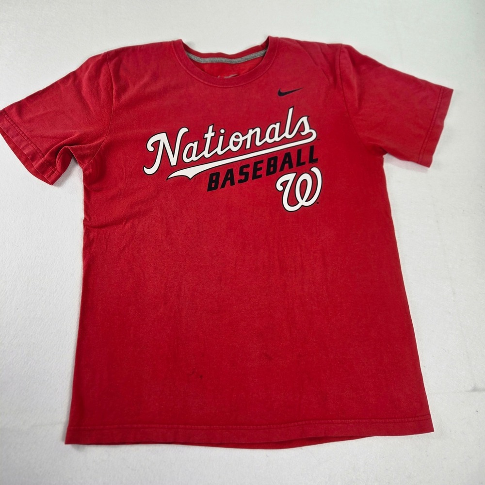 Nike T-Shirt Youth XL Red Washington Nationals Baseball Short Sleeve Tee (T7)
